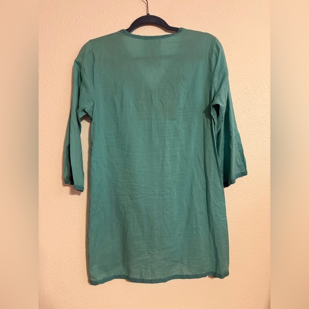 Johnny Was Light Blue Floral Embroidered Tunic - Picture 5 of 5